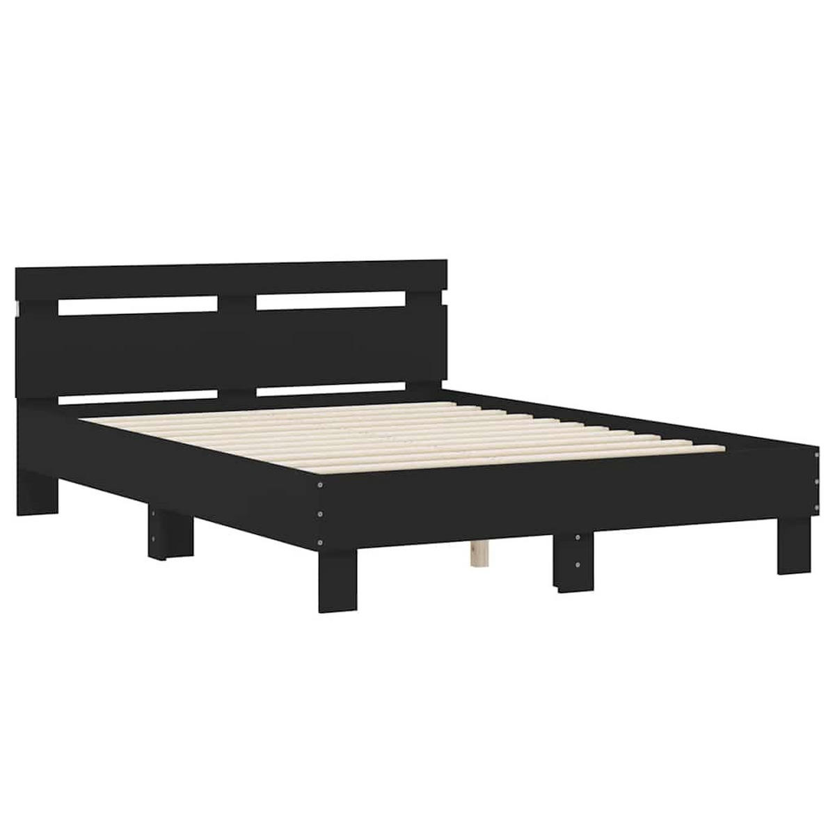 BETT Mit Led-Beleuchtung Ohne Matratze Schwarz 120/200 Cm - Schwarz, Holzwerkstoff (120/200cm) - vidaXL