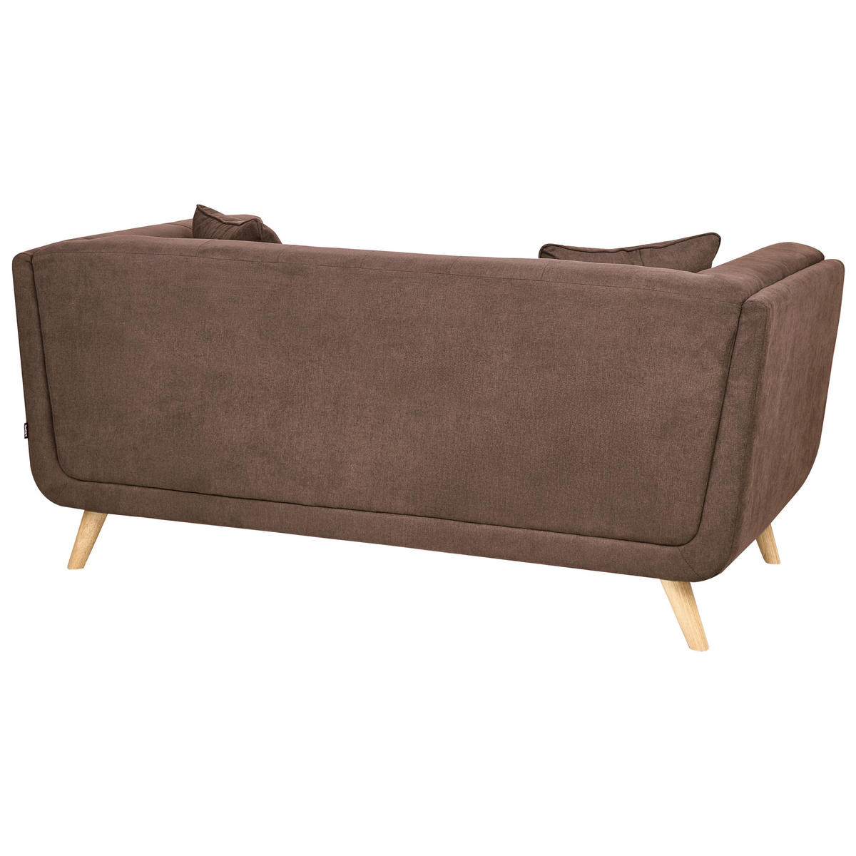 2-SITZER-SOFA Stoff Dunkelbraun mit Ottomane Habo - Hellbraun, Textil (176/78/72cm) - Beliani