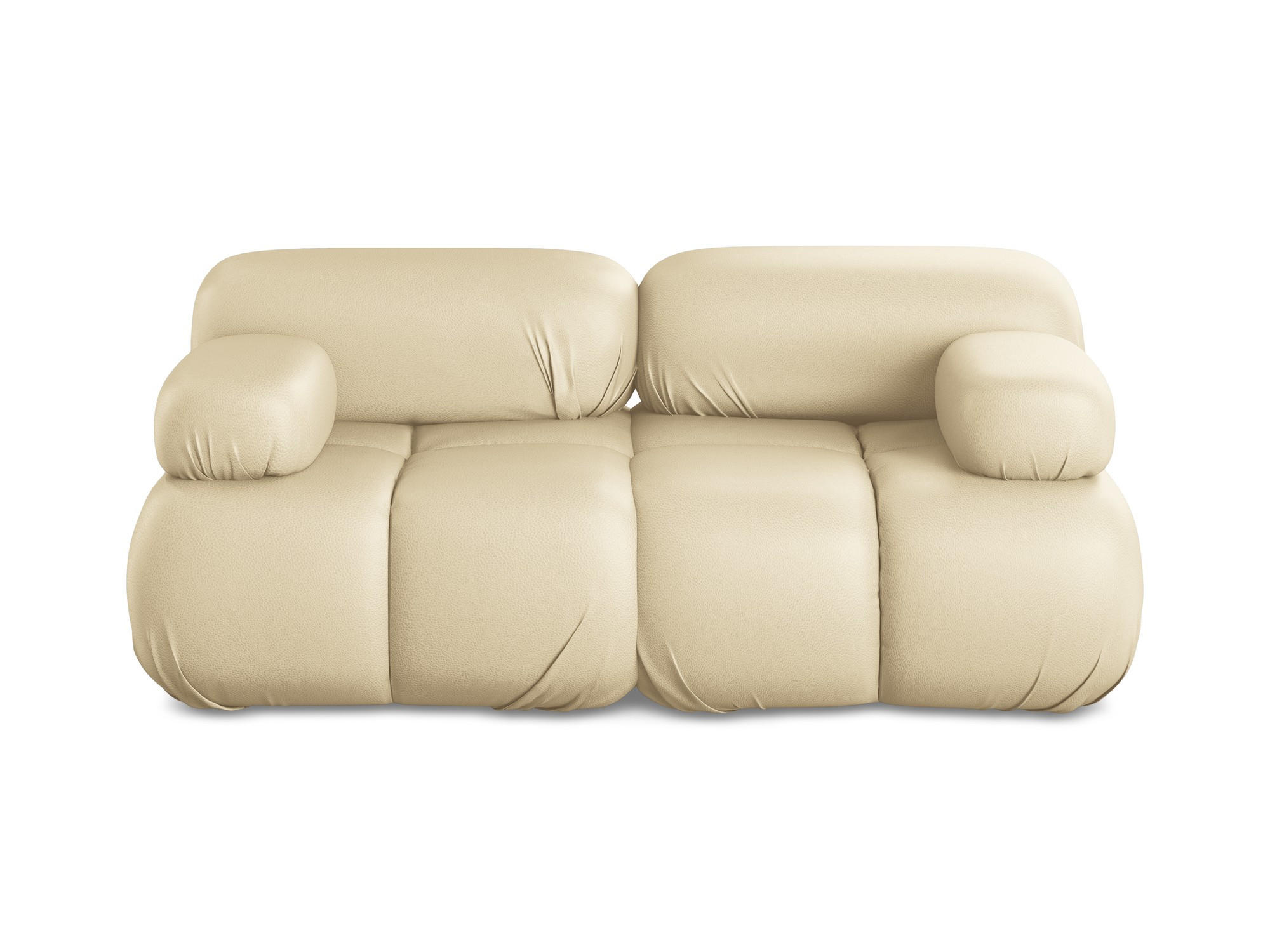 2-SITZER-SOFA Kunstleder Beige - Beige/Schwarz, Leder/Kunststoff (190/70/96cm) - Makamii