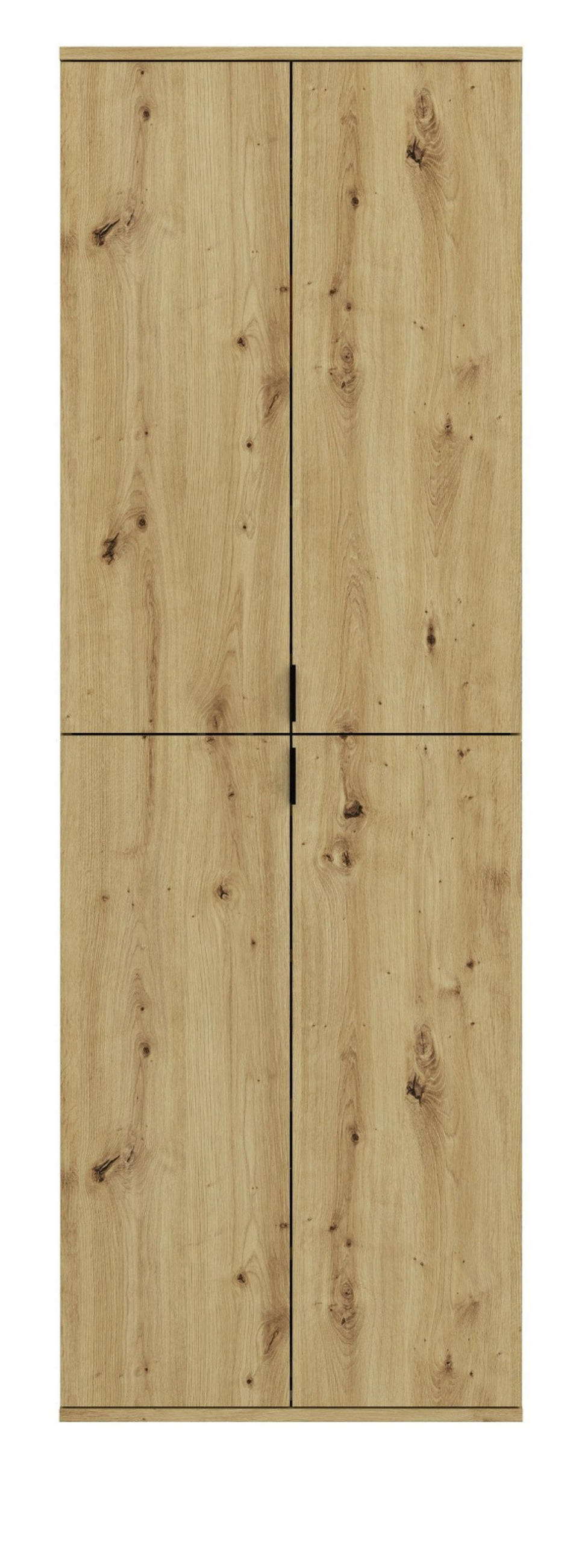 GARDEROBENSCHRANK Eiche 61 cm, Flurschrank mit flexibler Inneneinteilung - Schwarz/Eiche Artisan, Holzwerkstoff/Kunststoff (61/193/34cm) - Inn.Furn