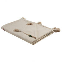 DECKE Beige Deoghar 130/180 cm - Beige, Naturmaterialen/Textil (130/180cm) - Beliani