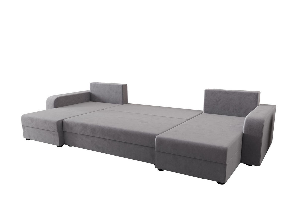 WOHNLANDSCHAFT HEWLET U BIS Itaka 50 mit Schlaffunktion - Grau, Textil (305/90/140cm) - Bedante
