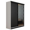 SCHIEBETÜRENSCHRANK MALANI - Weiß & Graphit 138x205x59 cm - Graphitfarben/Weiß, Holzwerkstoff (138/205/59cm) - Kier Furniture
