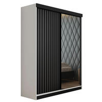 SCHIEBETÜRENSCHRANK MALANI - Weiß & Graphit 138x205x59 cm - Graphitfarben/Weiß, Holzwerkstoff (138/205/59cm) - Kier Furniture