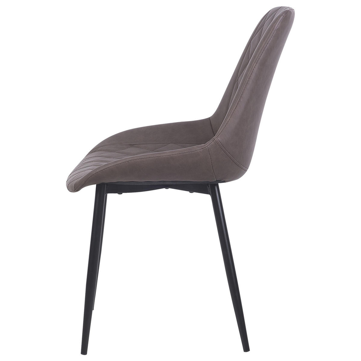 ESSZIMMERSTUHL 2er-Set Kunstleder Dunkelbraun Maribel - Braun, Textil/Metall (52/85/61cm) - Beliani
