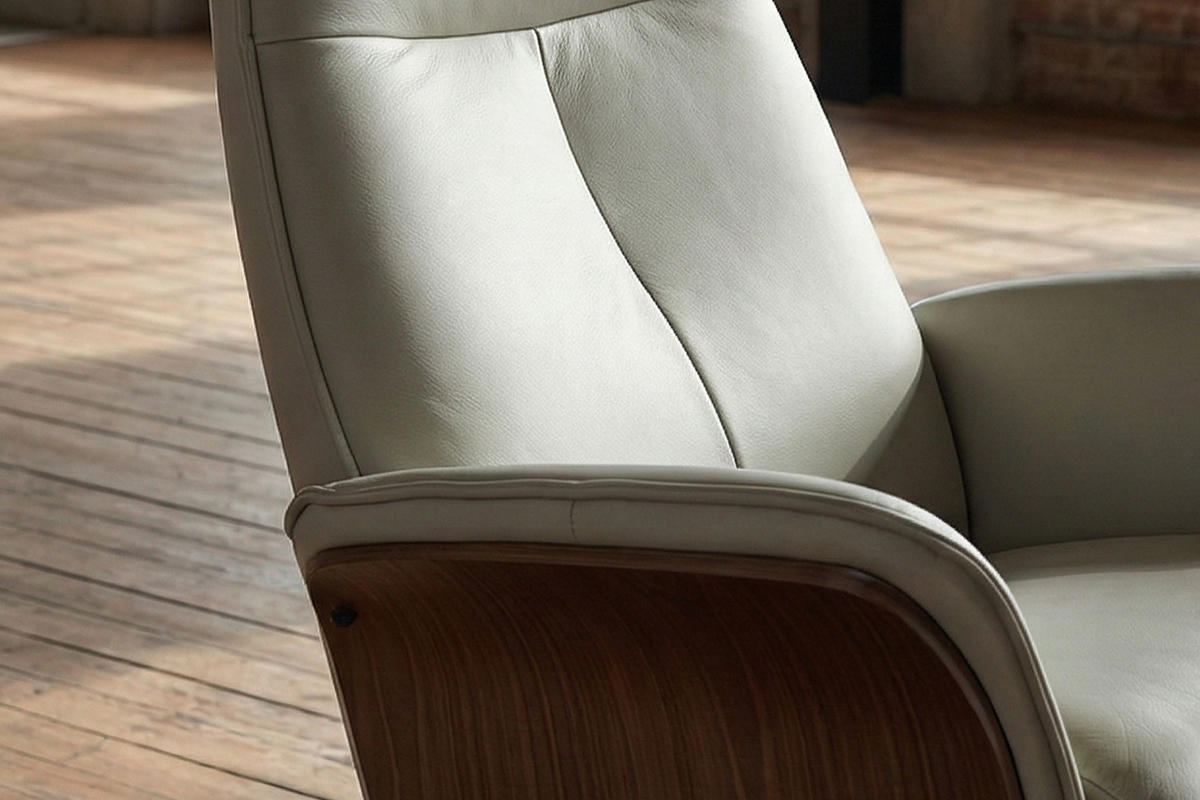 RELAXSESSEL FERREIRA Grau Leder Relaxfunktion - Schwarz/Grau, Leder/Metall (78/106/84cm) - KAWOLA