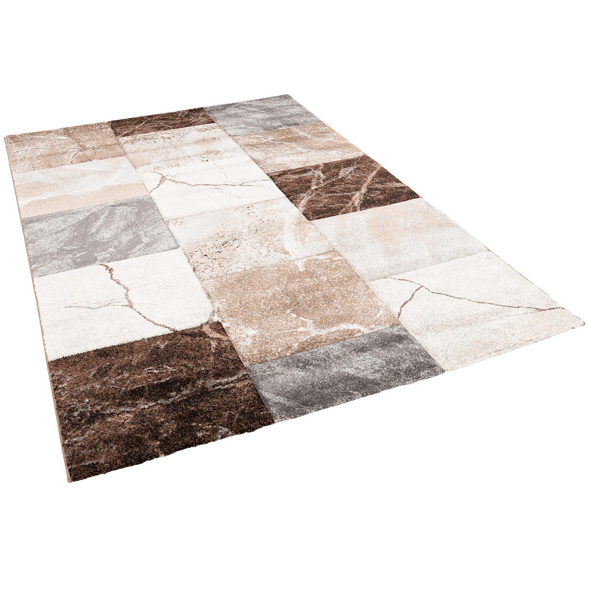 DESIGNER TEPPICH MAUI MARMOR OPTIK - Grau, Textil (120/170cm) - Pergamon