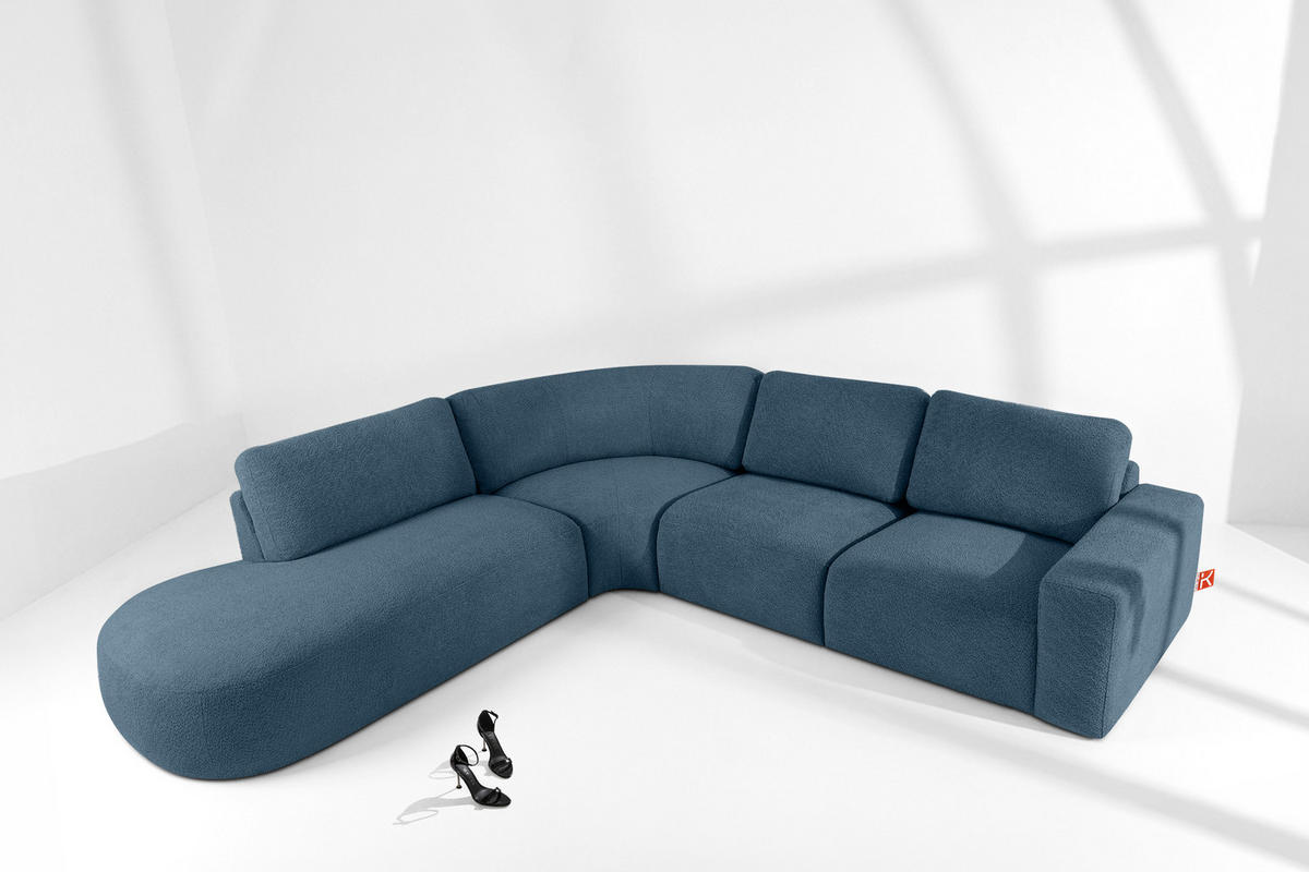 ECKSOFA LINKS ZUCCO, Dunkelblau - Dunkelblau, Holz/Holzwerkstoff (304/293cm) - KONSIMO®