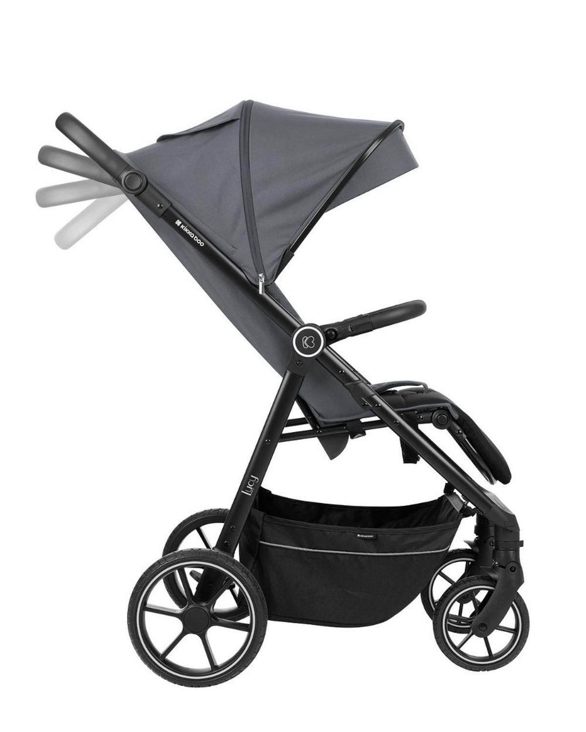 BUGGY Lucy Gurt grau Rückenlehne verstellbar Federung Hinterradbremse - Grau, Metall (74/54/104cm) - Kikka boo