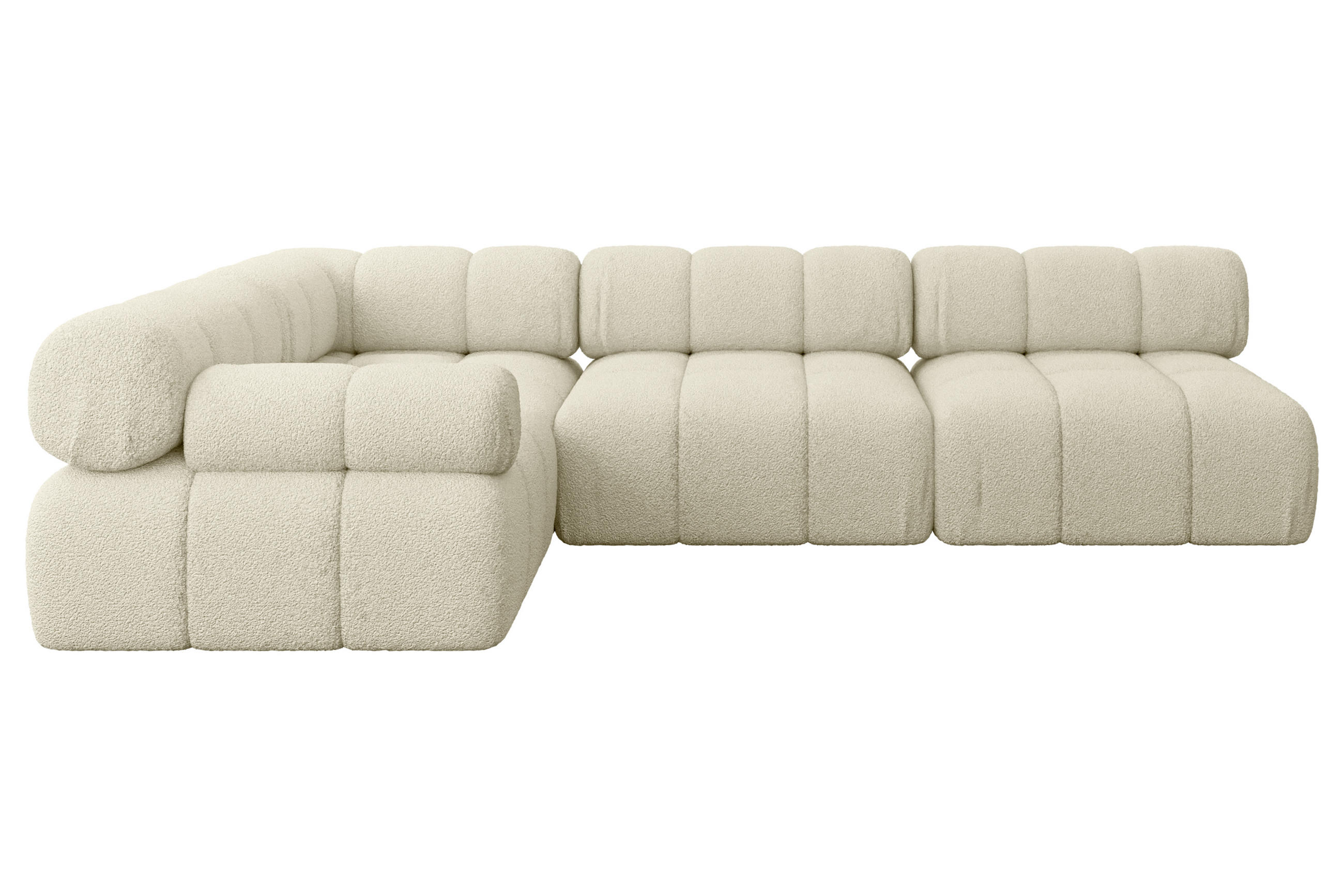 ECKSOFA modulares Sofa Mende-L2 - 285x190x70 cm Beige Bouclé - Beige, Holzwerkstoff/Textil (285/190cm) - ALTDECOR