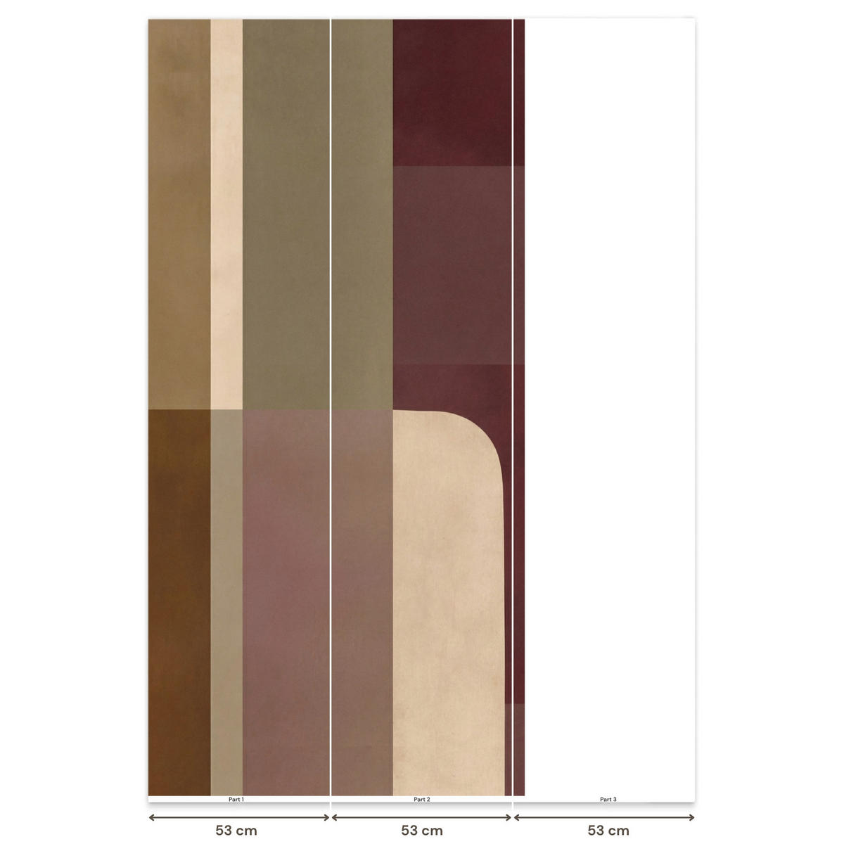 TAPETE - Unis - Abstrakt - Bordeaux - Linien - 100x200 cm - Multicolor, Papier (100/200cm) - OnlyWow