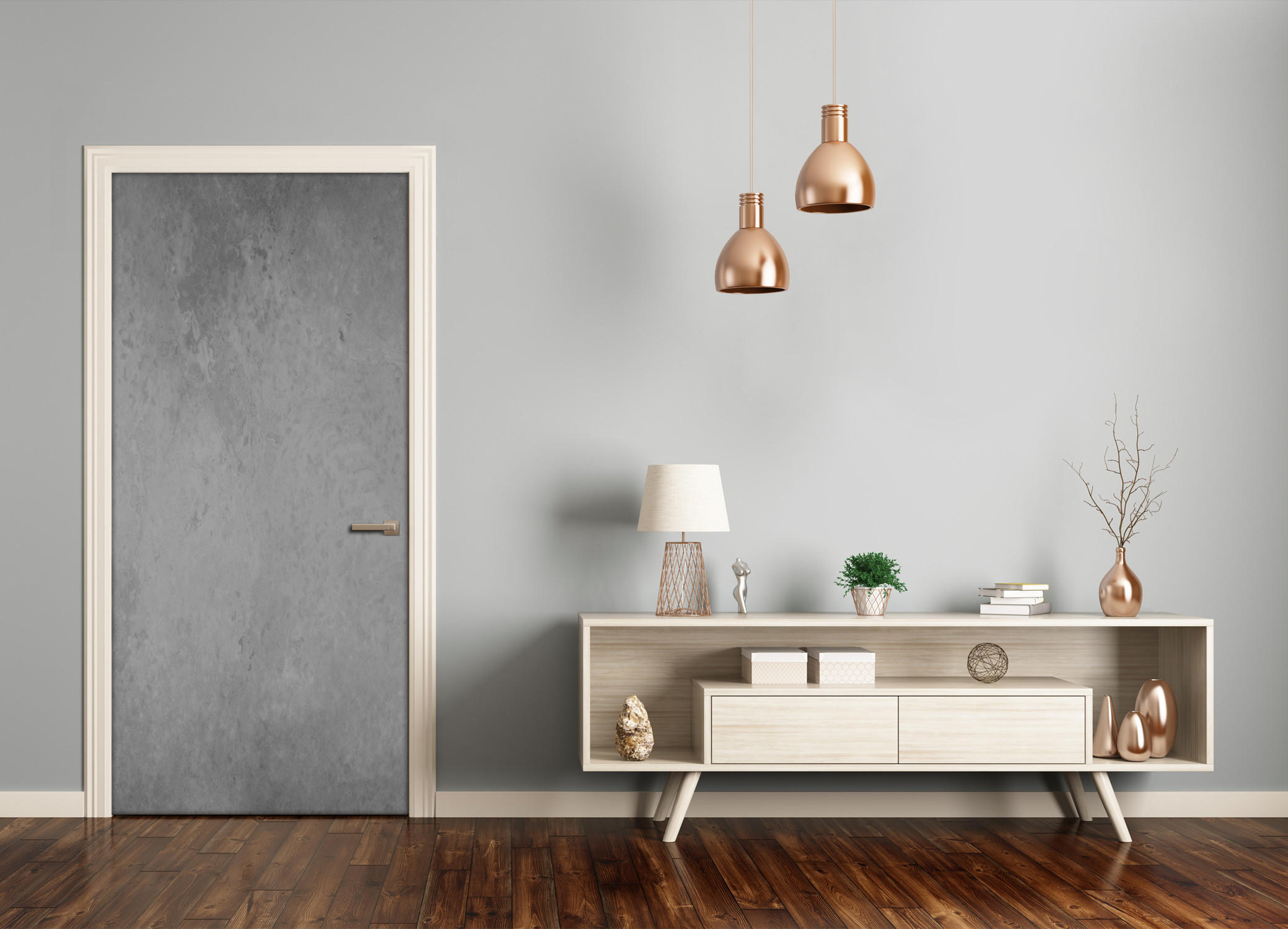 TÜRAUFKLEBER 95x205 cm Dekorativ für Türen - Dunkelgrau, Kunststoff (95/205/0.01cm) - TULUP
