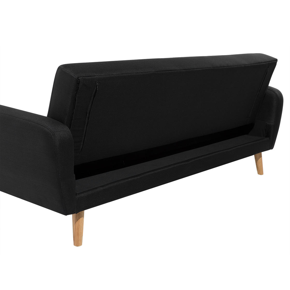 3-SITZER-SCHLAFSOFA Polyester Schwarz Florli - Schwarz, Textil (214/82/85cm) - Beliani