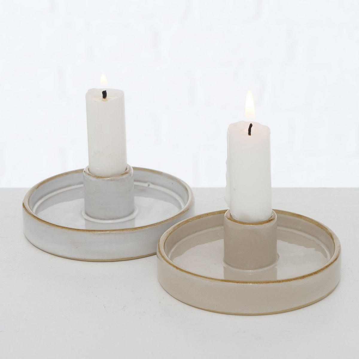 KERZENHALTER aus Porzellan Marima 10/10/4 cm - Grau, Keramik (10/4/10cm) - Boltze Home