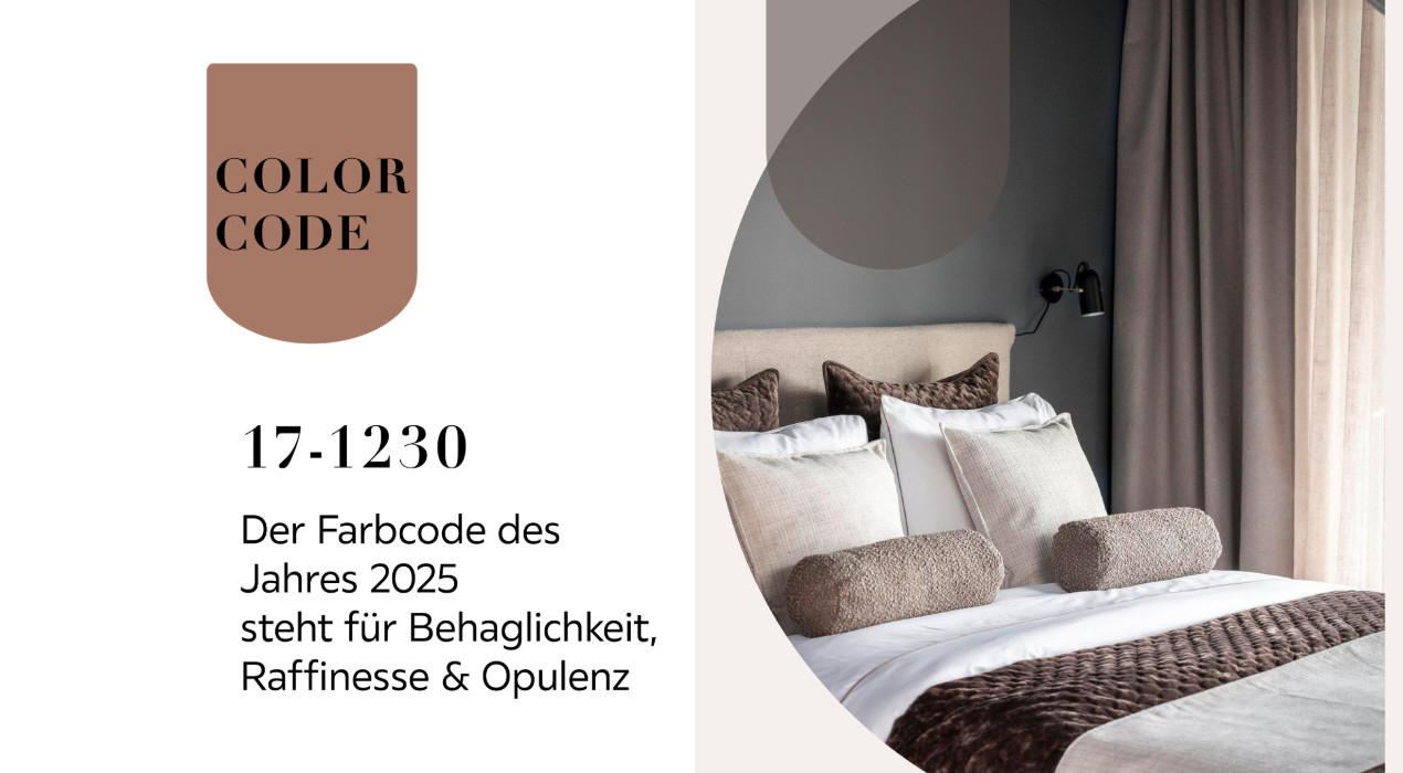Color Code 17-1230 Der Farbcode des Jahres 2025 steht für Behaglichkeit, Raffinesse & Opulenz