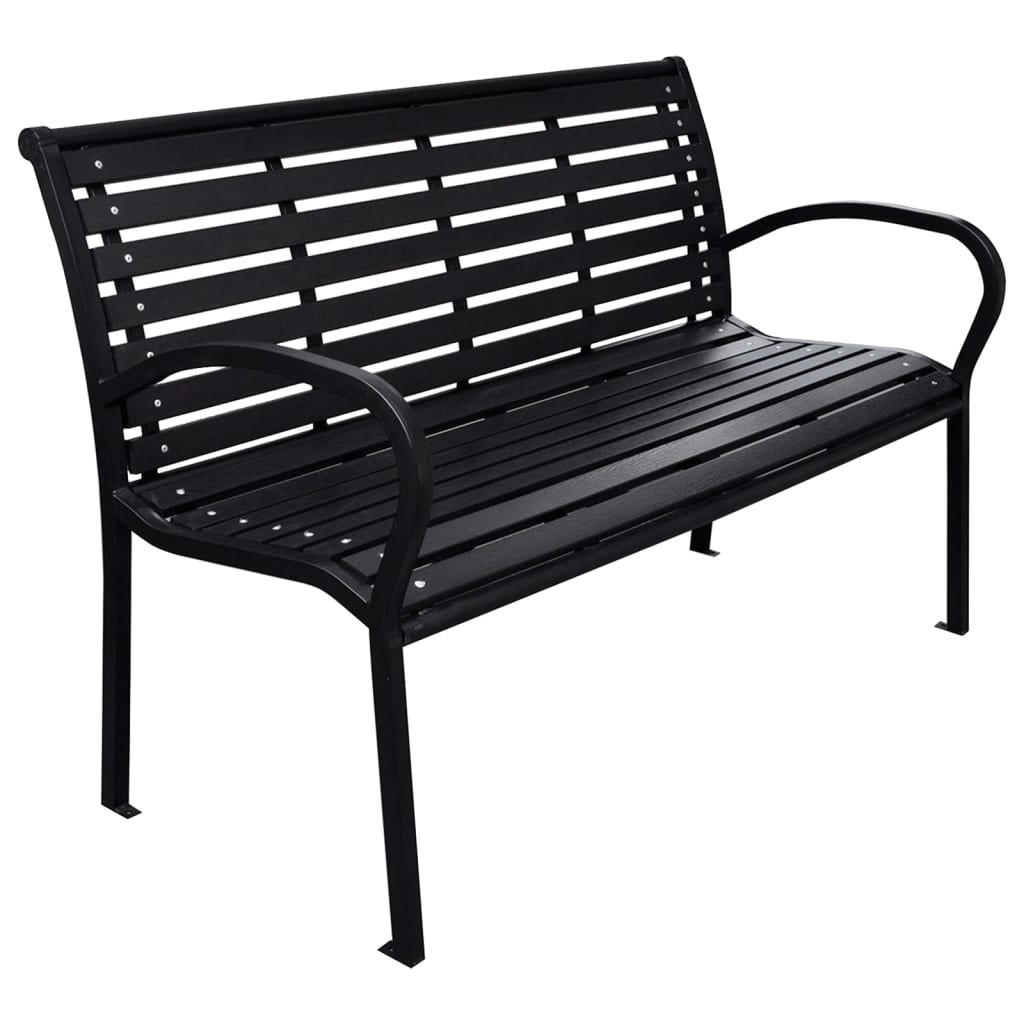 vidaXL Gartenbank Schwarz 116x81x59 cm