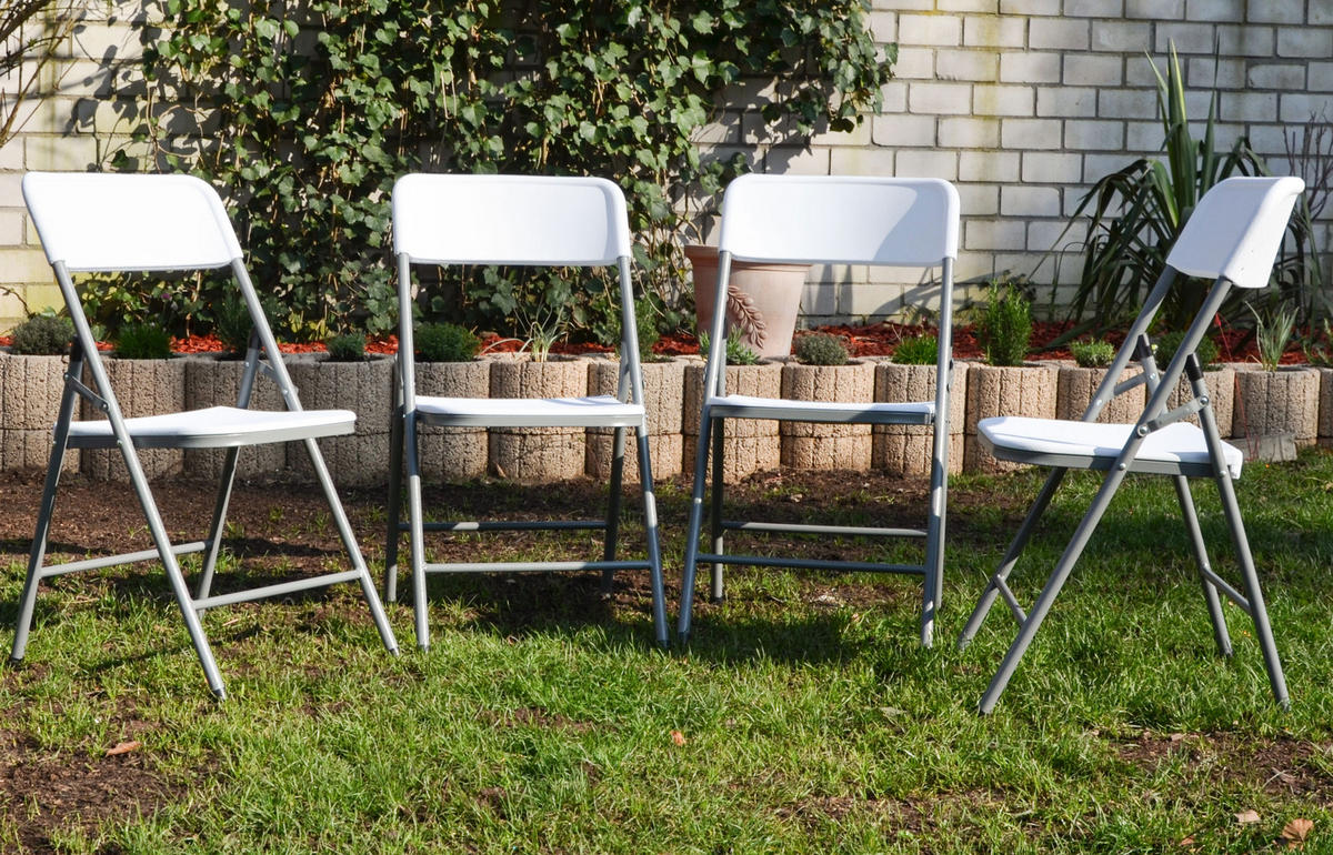 KLAPPSTÜHLE 6er Set bis 150kg 50x46x83,5 cm - Weiß, Kunststoff (50/83.5/46cm) - Amanka