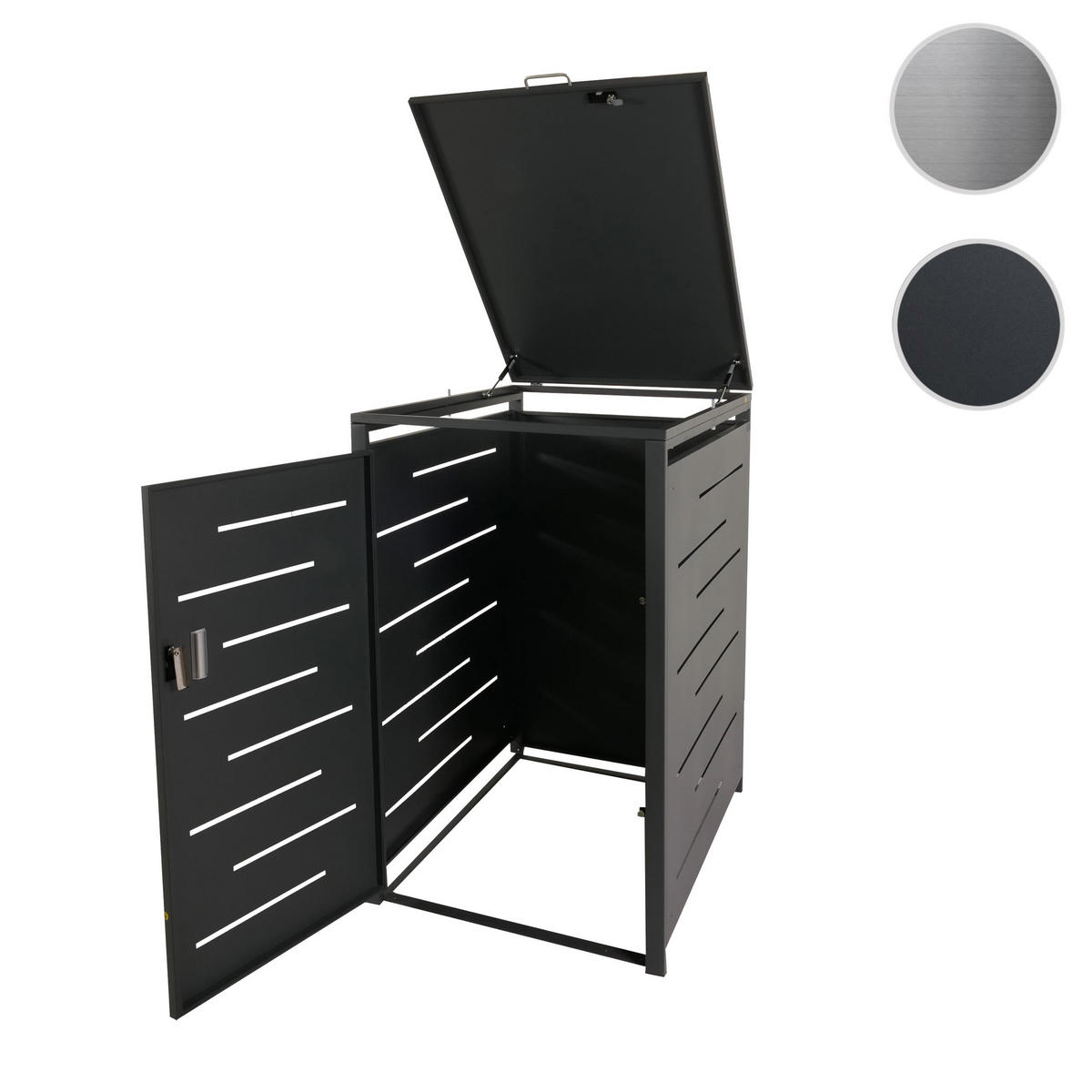 MÜLLTONNENBOX XL 1er 116x71x98cm erweiterbar Anthrazit - Anthrazit, Metall (71/116/98cm) - PROREGAL