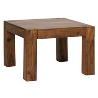 COUCHTISCH aus Akazienholz, rustikal, quadratisch, handgefertigt, Braun 60x60x40 cm - Braun, Holz (60/60/40cm) - KADIMA DESIGN