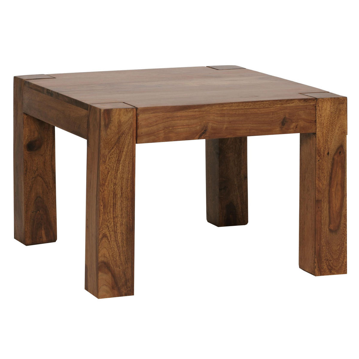 COUCHTISCH aus Akazienholz, rustikal, quadratisch, handgefertigt, Braun 60x60x40 cm - Braun, Holz (60/60/40cm) - KADIMA DESIGN