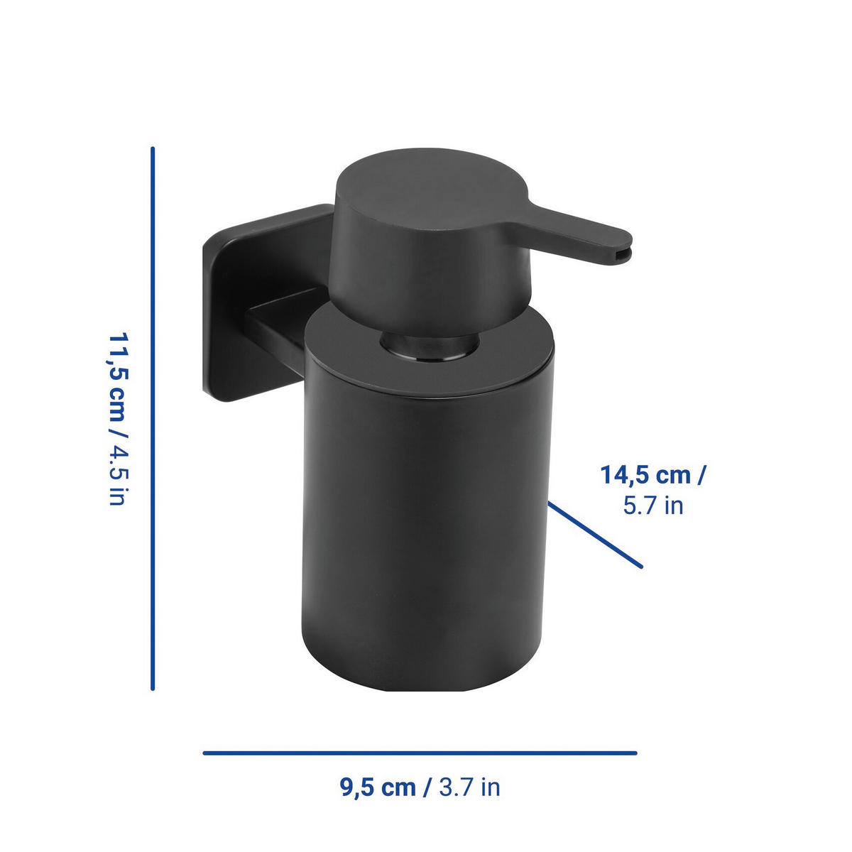 WANDSPENDER aus Edelstahl Porto 14,5/9,5/11,5 cm - Schwarz, Metall (9.5/11.5/14.5cm) - Wenko