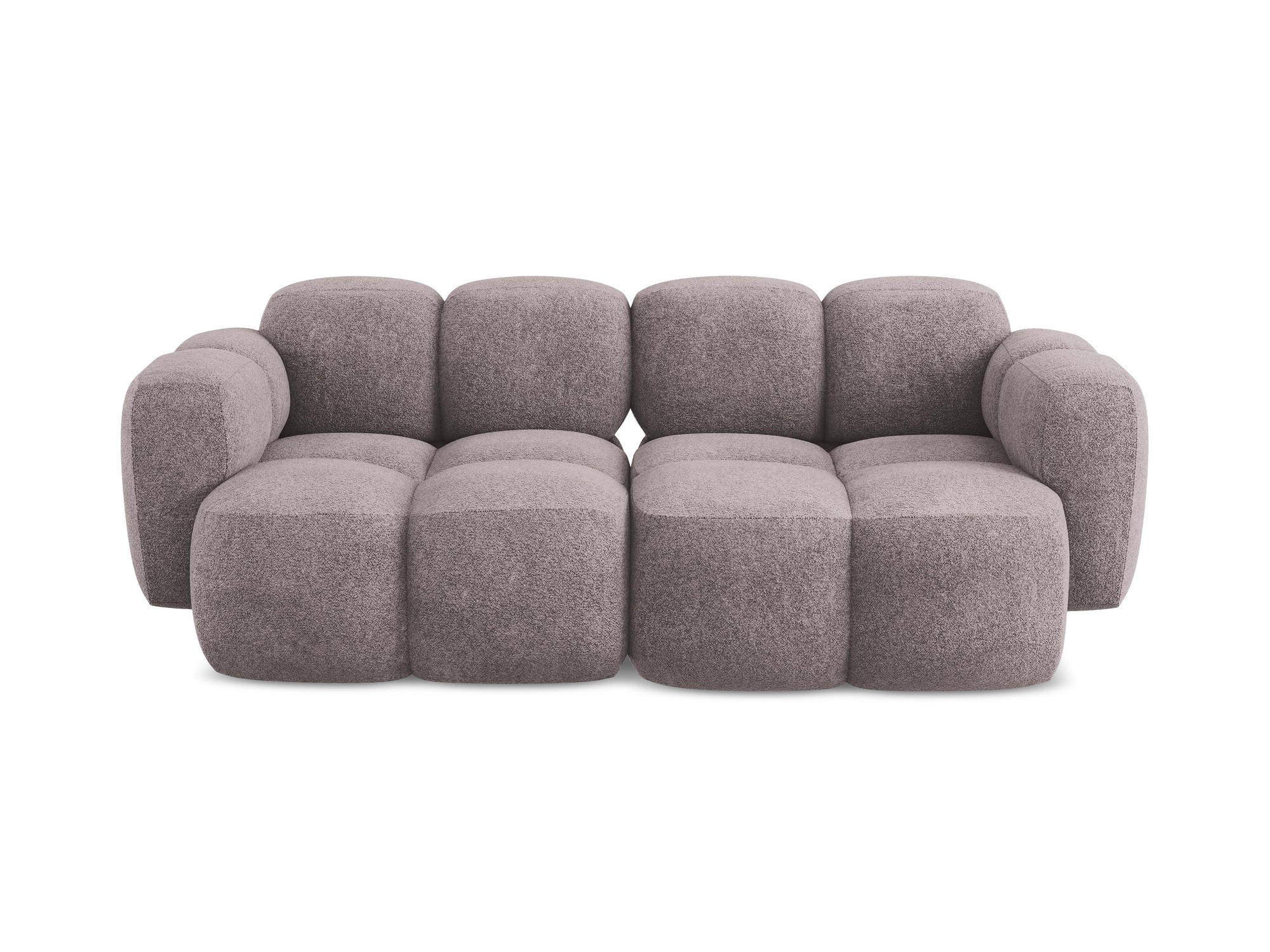 2-SITZER SOFA Chenille Stoff Violett - Flieder/Schwarz, Holzwerkstoff/Kunststoff (210/72/115cm) - Makamii