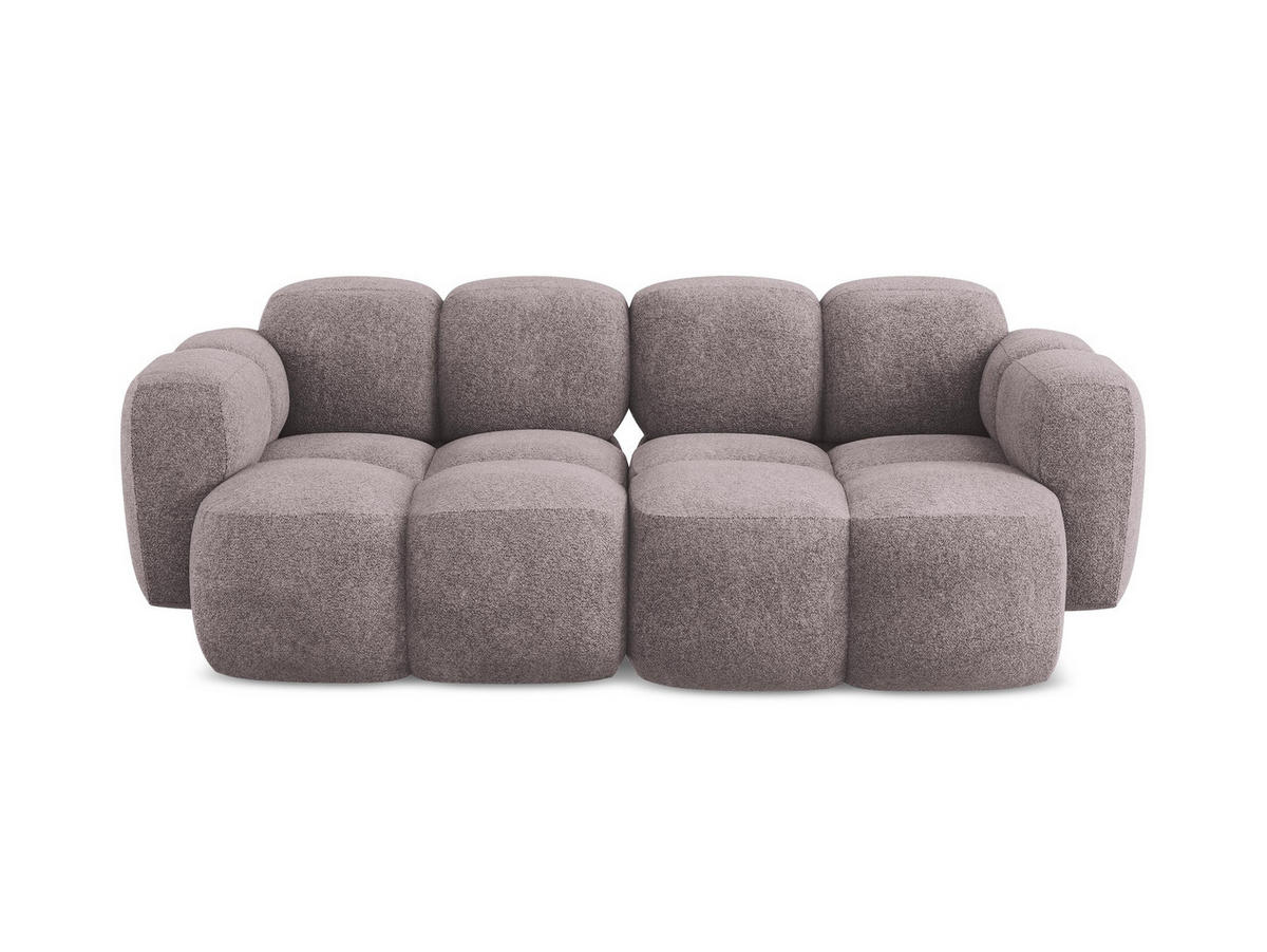 2-SITZER SOFA Chenille Stoff Violett - Flieder/Schwarz, Holzwerkstoff/Kunststoff (210/72/115cm) - Makamii