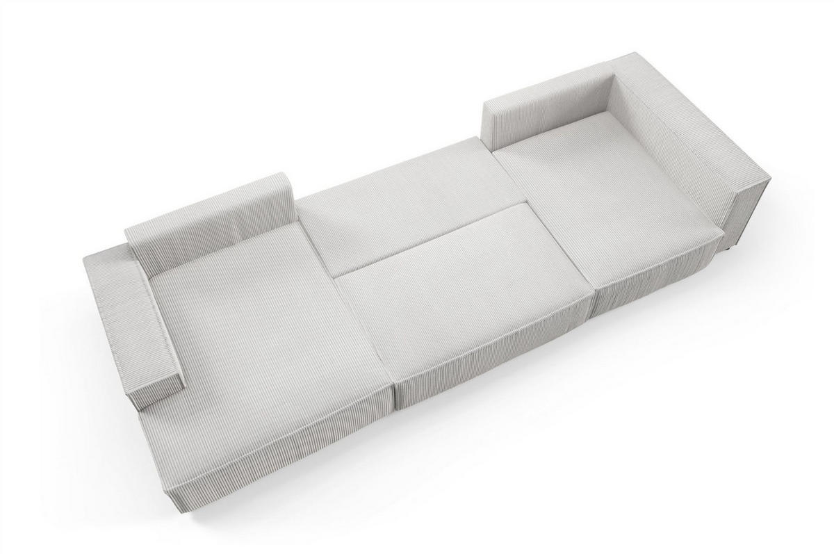WOHNLANDSCHAFT Corunia - Gelb, Holzwerkstoff/Textil (398/70/148cm) - Fun Möbel