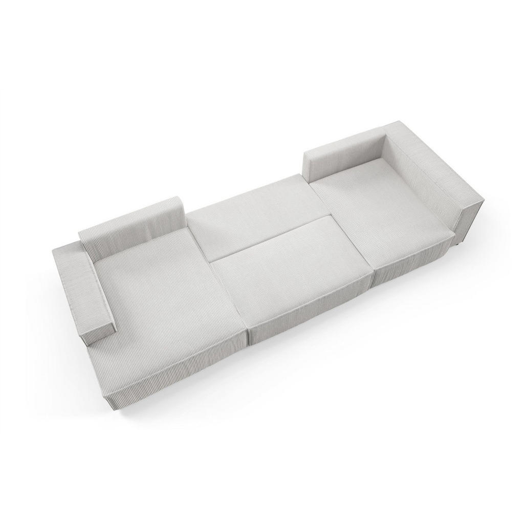 Thumbnail - Fun Möbel Wohnlandschaft, Weiß, Textil, Ottomane links, 398x70x148 cm, Wohnzimmer, Sofas & Couches, Wohnlandschaften, Wo...