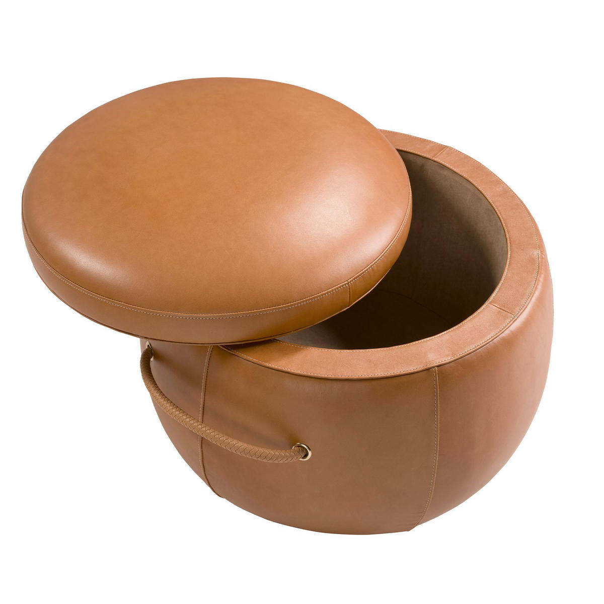 POUF Kamel leder pouffe Ø63/47 cm - Braun, Leder (63/47/63cm) - ANGEL CERDA
