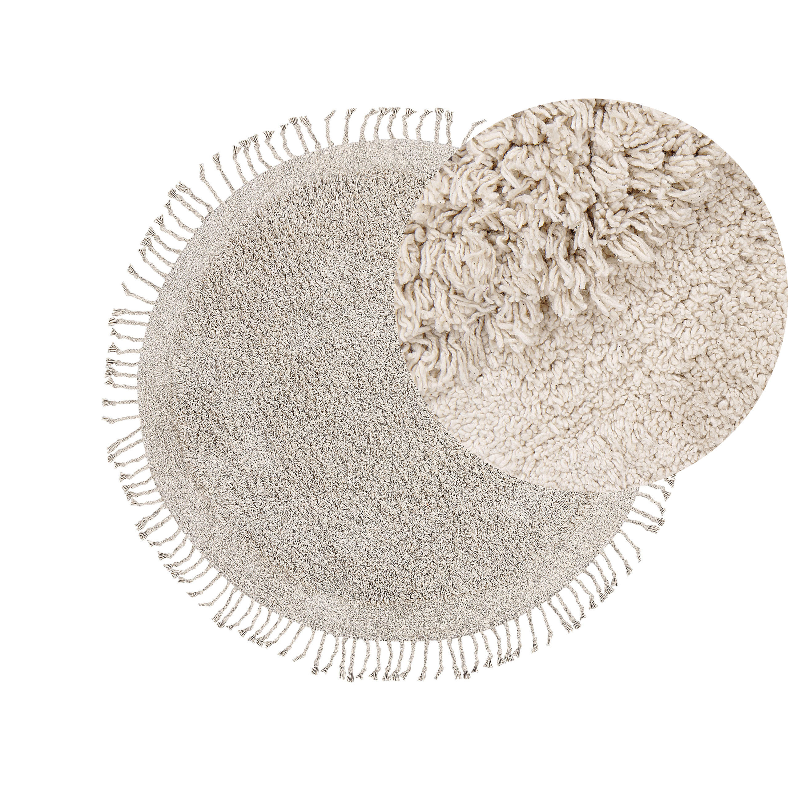 SHAGGY-TEPPICH Bitlis 140/140 cm - Beige, Textil (140/140cm) - Beliani