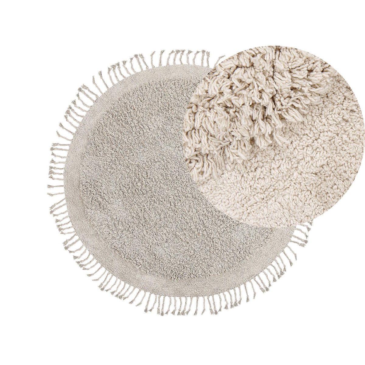 SHAGGY-TEPPICH Bitlis 140/140 cm - Beige, Textil (140/140cm) - Beliani