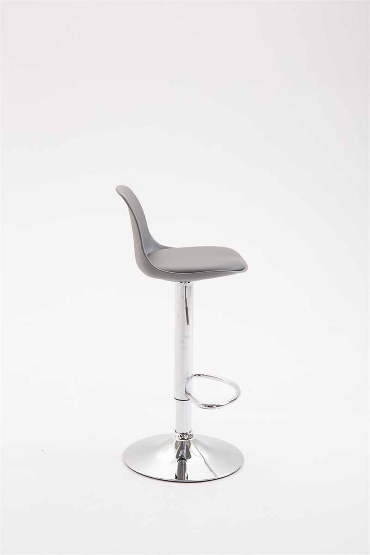 BARHOCKER Kilian, Gestell Metall in Chromoptik, Kunstleder Grau - Chromfarben/Grau, Kunststoff/Textil (39/100/43cm) - TPFLiving