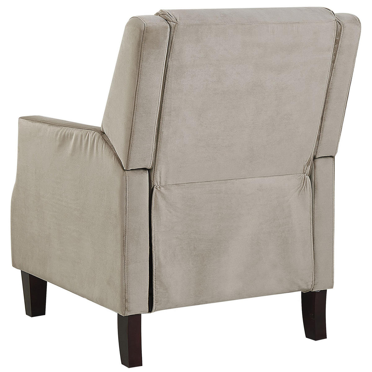 SESSEL Samtstoff taupe verstellbar Egersund - Beige/Dunkelbraun, Textil (75/97/141cm) - Beliani