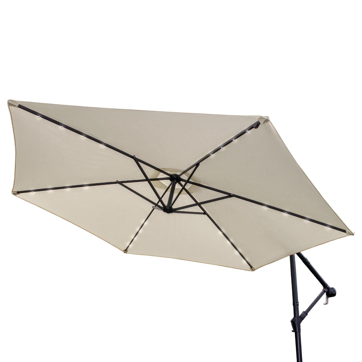 SONNENSCHIRM - 300cm LED Ampelschirm – Creme - Creme, Textil (300/300cm) - Monstershop