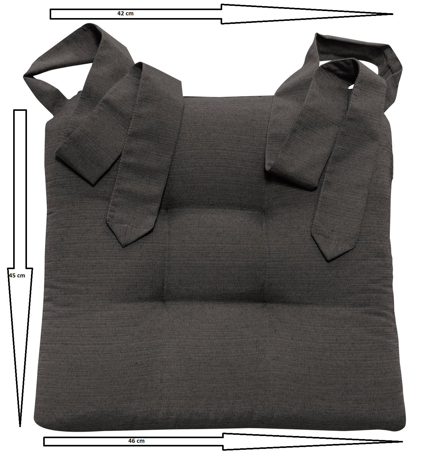 STUHLKISSEN mit Schleifenband - Anthrazit, Textil (46/42/7cm) - Bonvionn