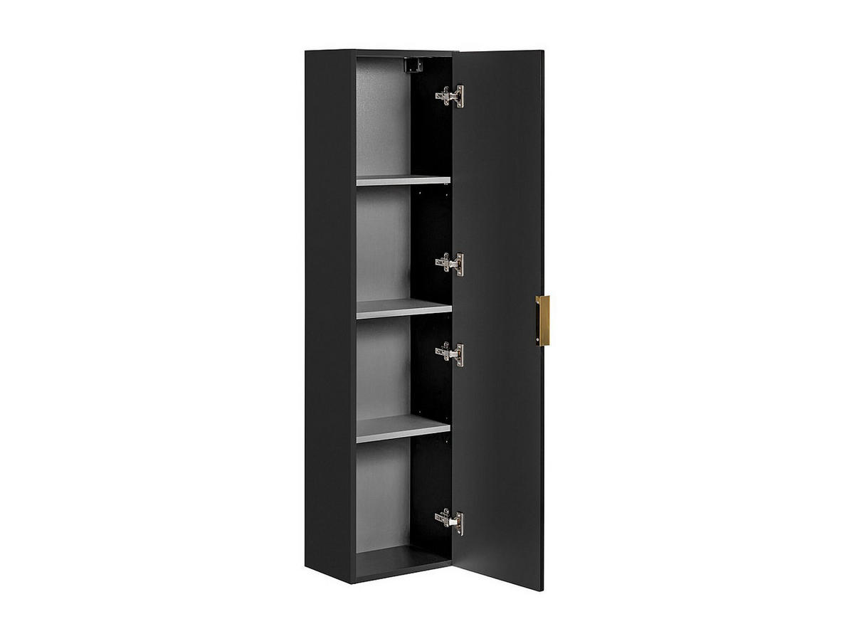 BADSCHRANK - 35 cm x 25 cm - Holz, Platte - Schwarz ZEVARA - Schwarz, Holz (35/140/25cm) - Vente-Unique