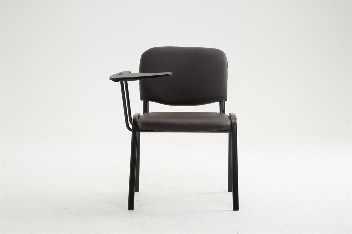 BESUCHERSTUHL Lederlook braun - Schwarz/Braun, Textil/Metall (53/81/71cm) - CLP