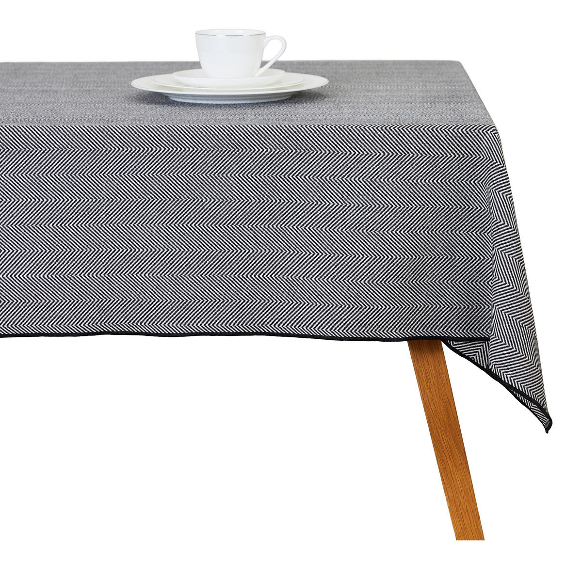 TISCHDECKE Catron - Dunkelgrau, Textil (220/150/1cm) - home&you