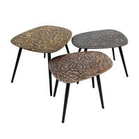 COUCHTISCH Patina Multicolor 51/62/ 42 cm 3er-Set - Multicolor, Metall (51/62/42cm) - Hoyz Collection