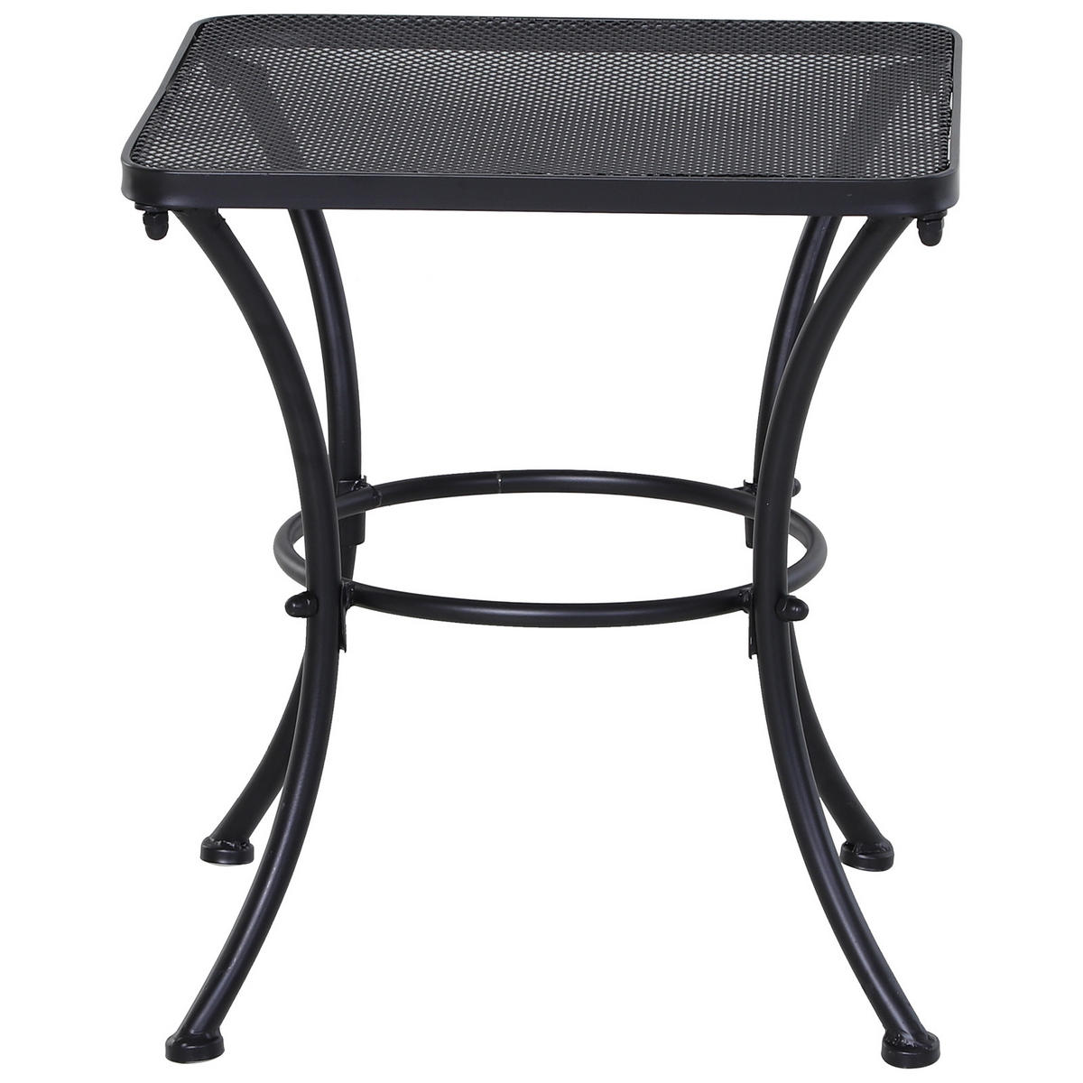 GARTENBEISTELLTISCH DE-14155 quadratisch mit Bogenfuß Schwarz - Schwarz, Metall (45/45/50cm) - ComfortXL