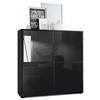 HIGHBOARD Cuba Türen in Schwarz Hochglanz - Schwarz Hochglanz, Holzwerkstoff (104/105.5/35.5cm) - Vladon