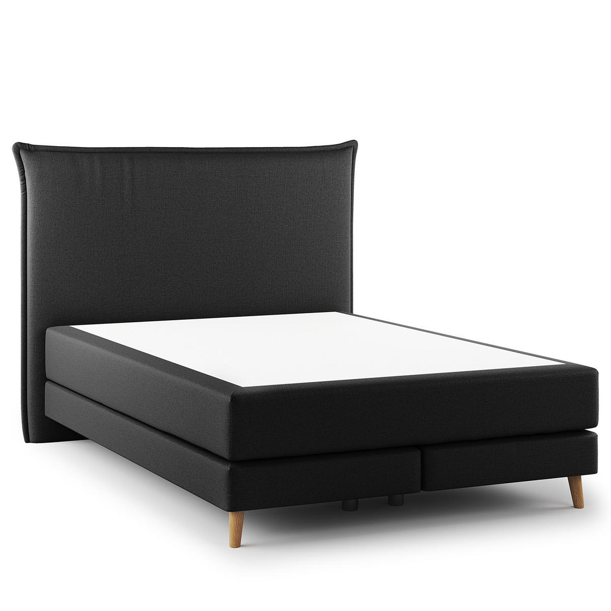 BOXSPRINGBETT - Klassisch - Schwarz, Holz (140/200cm) - home24