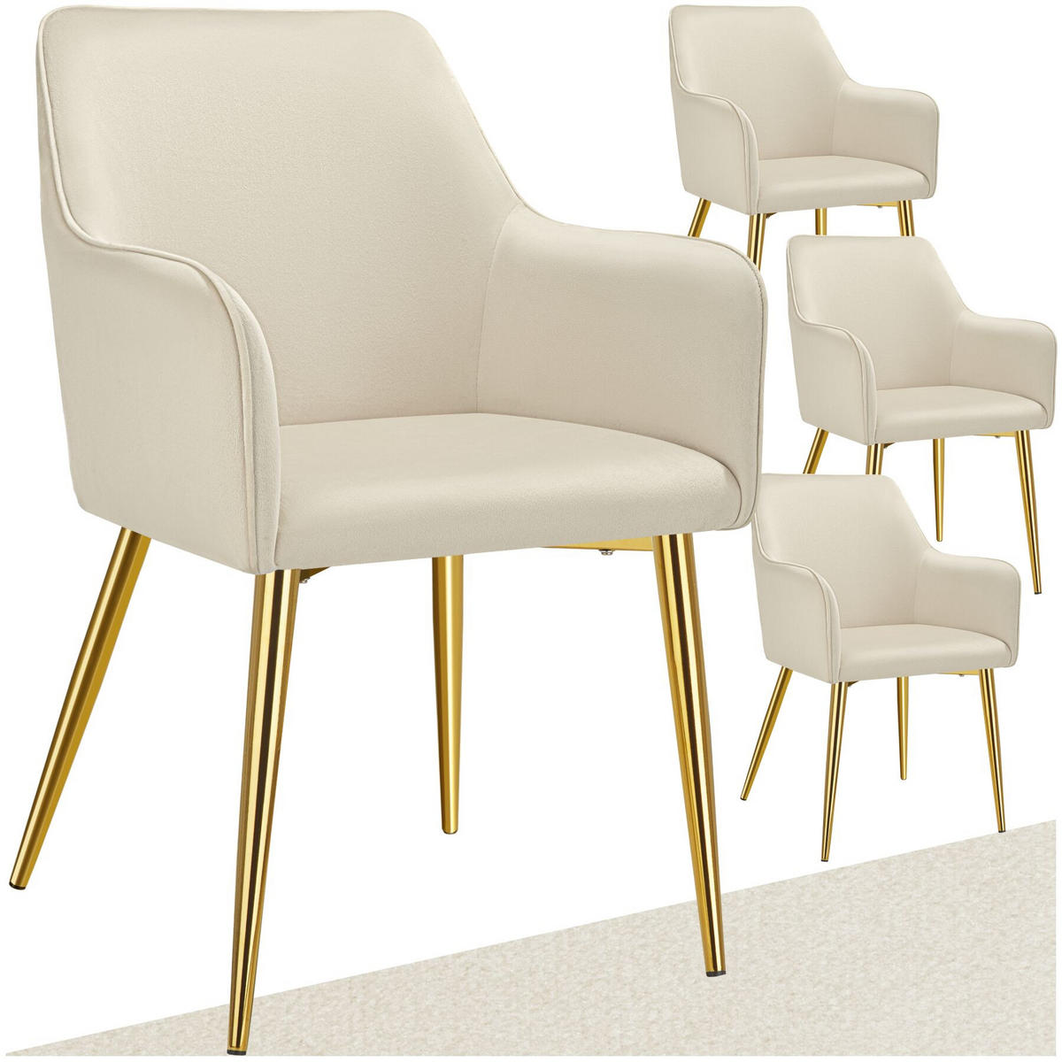 ARMLEHNSTUHL Avane ,55 x 63,5 x 86,5 cm,beige - Beige, Textil (55/86.5/63.5cm) - tectake