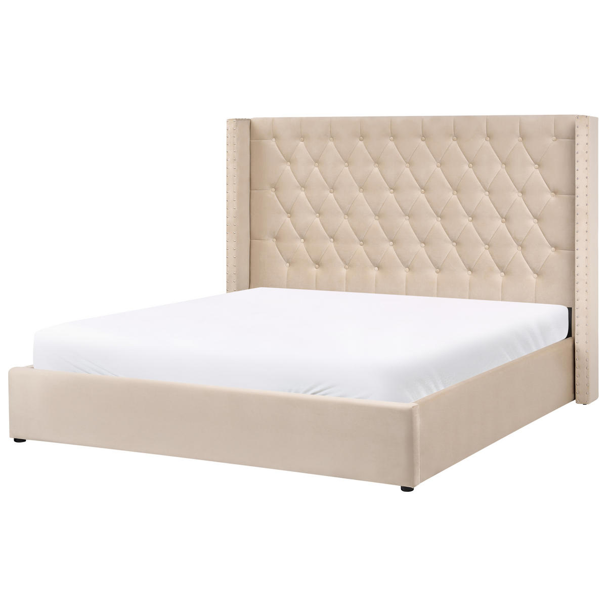 POLSTERBETT 180/200 cm Beige Lubbon - Beige, Textil (180/200cm) - Beliani