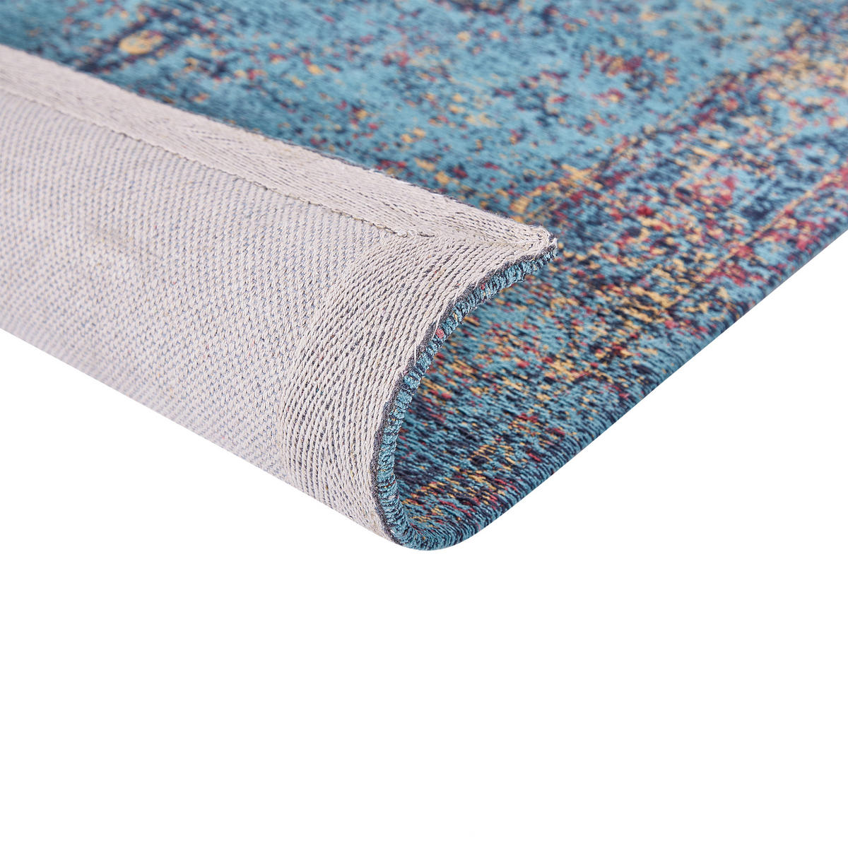 KURZFLOR-TEPPICH Kansu 230/160 cm - Blau, Textil (160/230cm) - Beliani