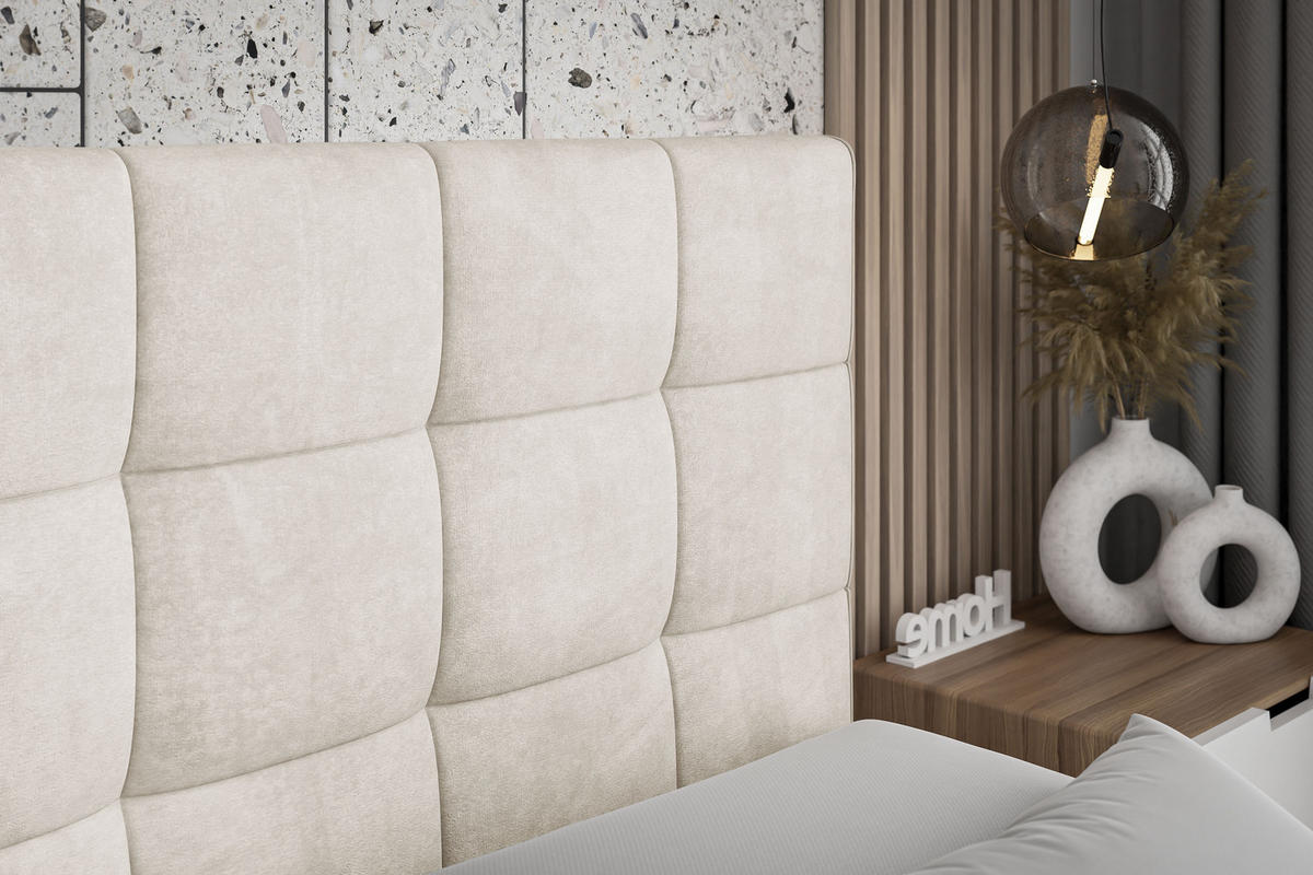 BOXSPRINGBETT APO KING - 140 x 200 - H3/H4 - Ecru - Ecru, Holzwerkstoff (140/200cm) - ALTDECOR