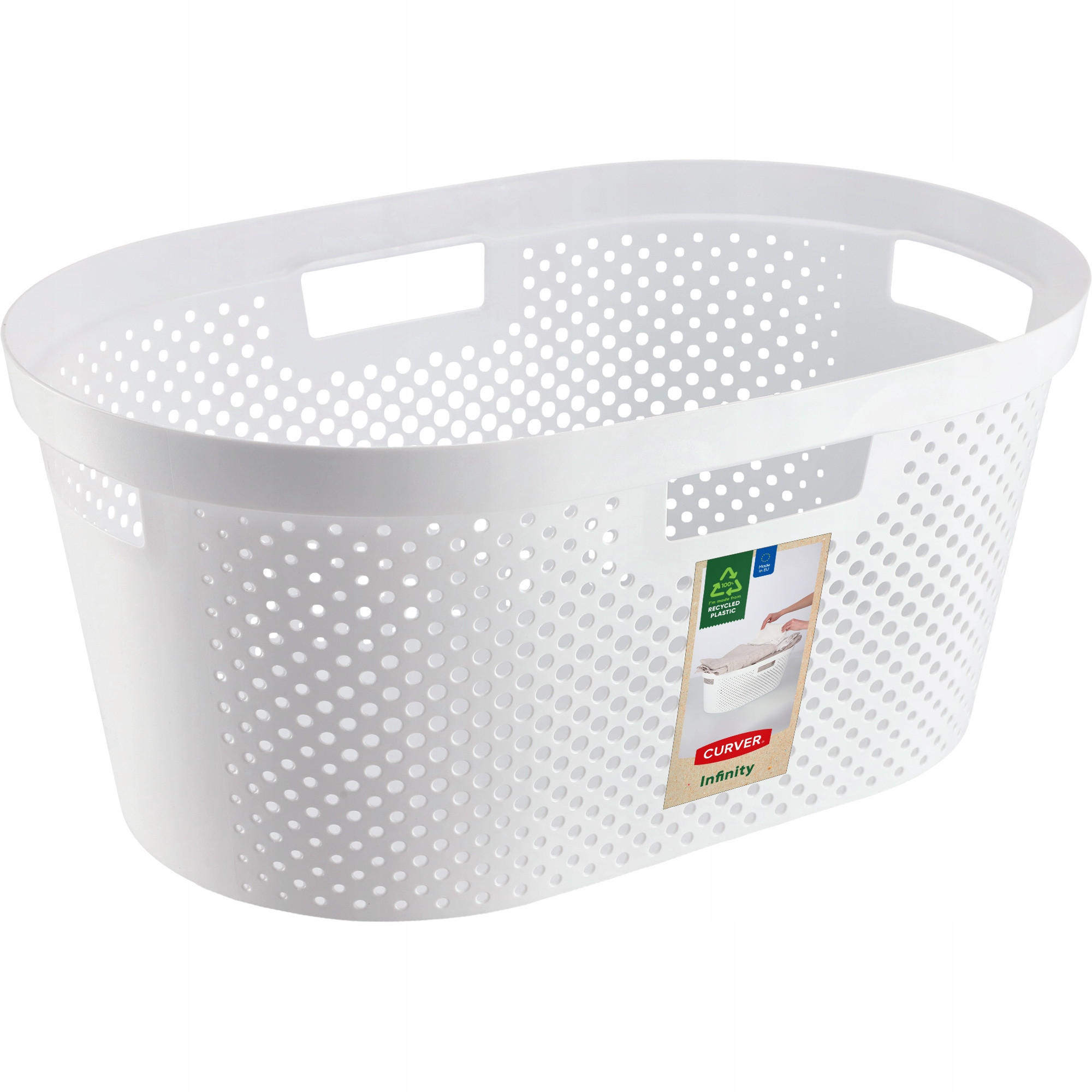 WÄSCHEKORB Curver Wäschesammler, 40L, Weiß - Weiß, Kunststoff (60/39cm) - KADAX