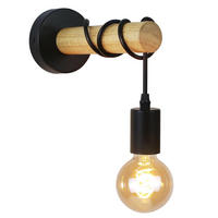 WANDLEUCHTE Brass 20/10/10 cm - Schwarz, Holz (10/10/20cm) - ZMH