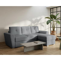 ECKSOFA Bellano Ecksofa L-Form - links oder rechts montierbar, dunkelgrau - Dunkelgrau, Holz (243/156cm) - Homesy